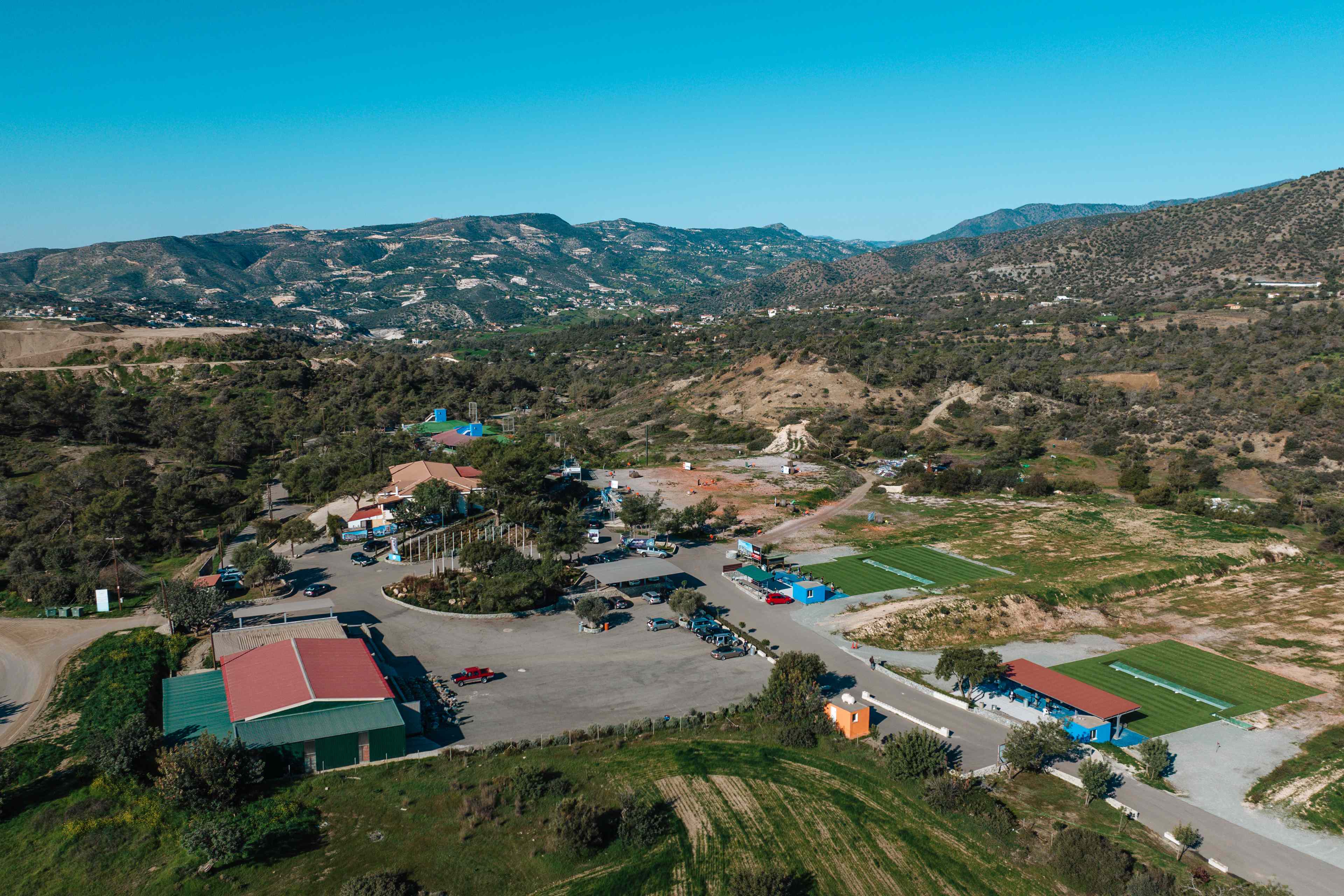 Aerial view of Limassol International Shooting Club and its facilities